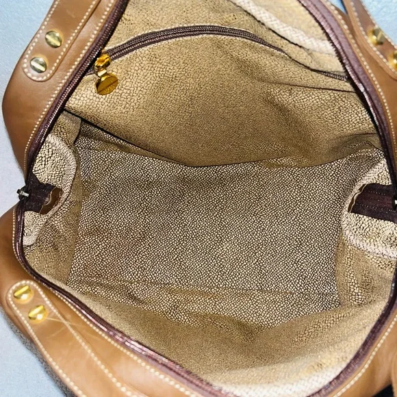 Borbonese Redwall Quail Suede Handbag - Picture 7 of 10